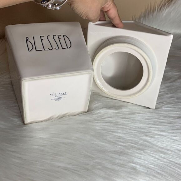 Rae Dunn BLESSED House Cookie Jar Canister - Picture 2 of 11